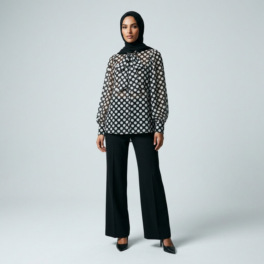 Polka Bow Blouse