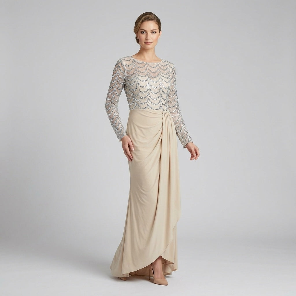 Lana's Embellished Modest Evening Gown