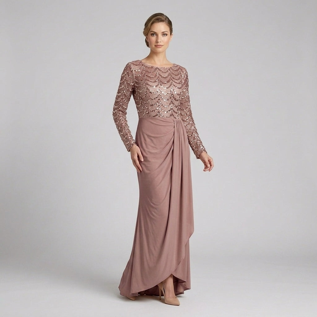 Lana's Embellished Modest Evening Gown