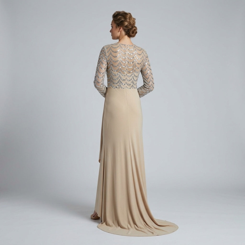 Lana's Embellished Modest Evening Gown