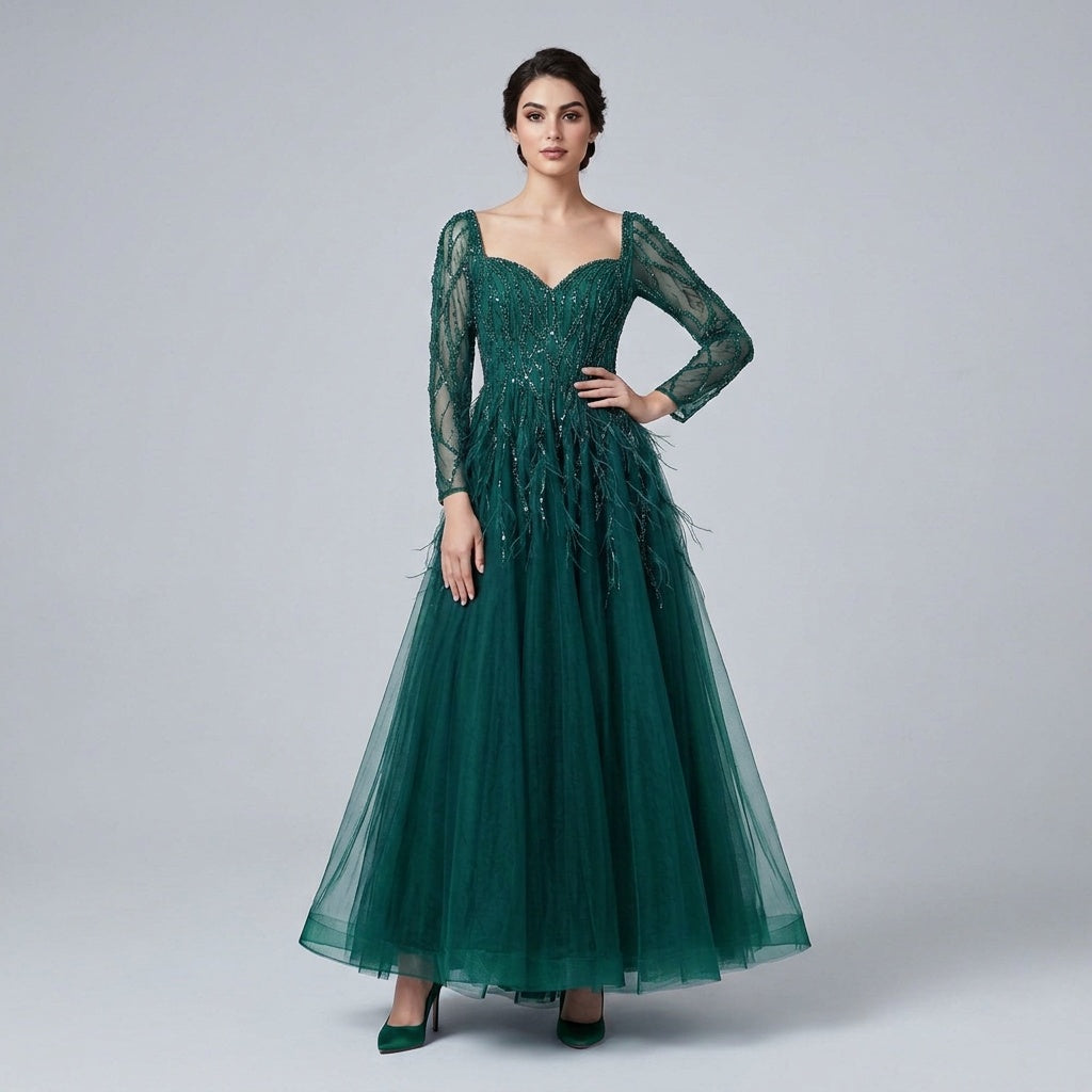 Plume Evening Gown