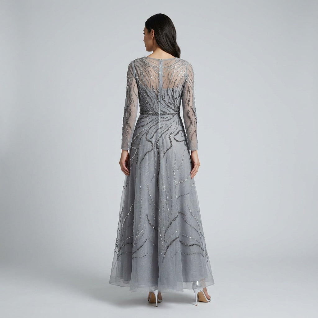 Silver Willow Embellished Gown