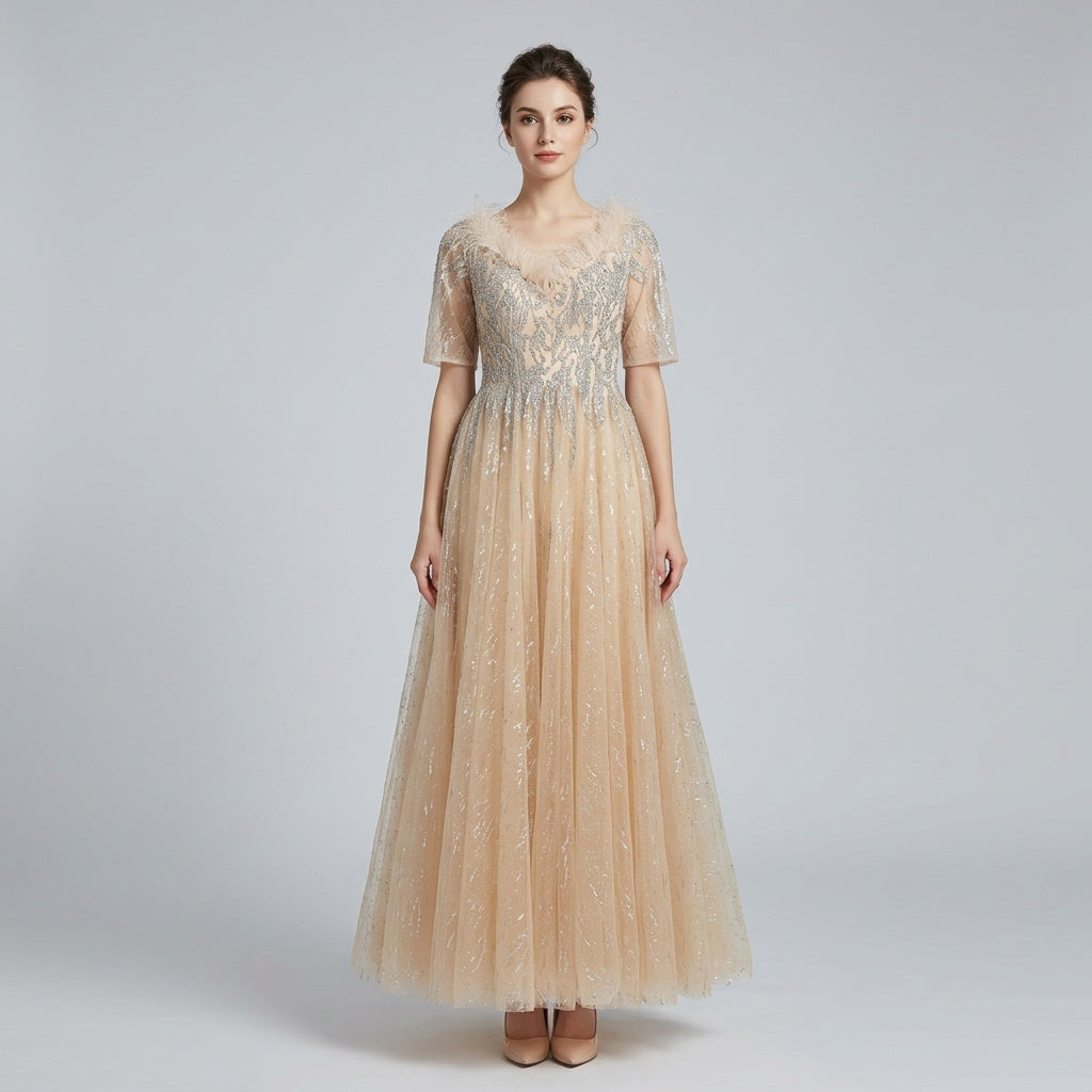 Aurora Feather Gown