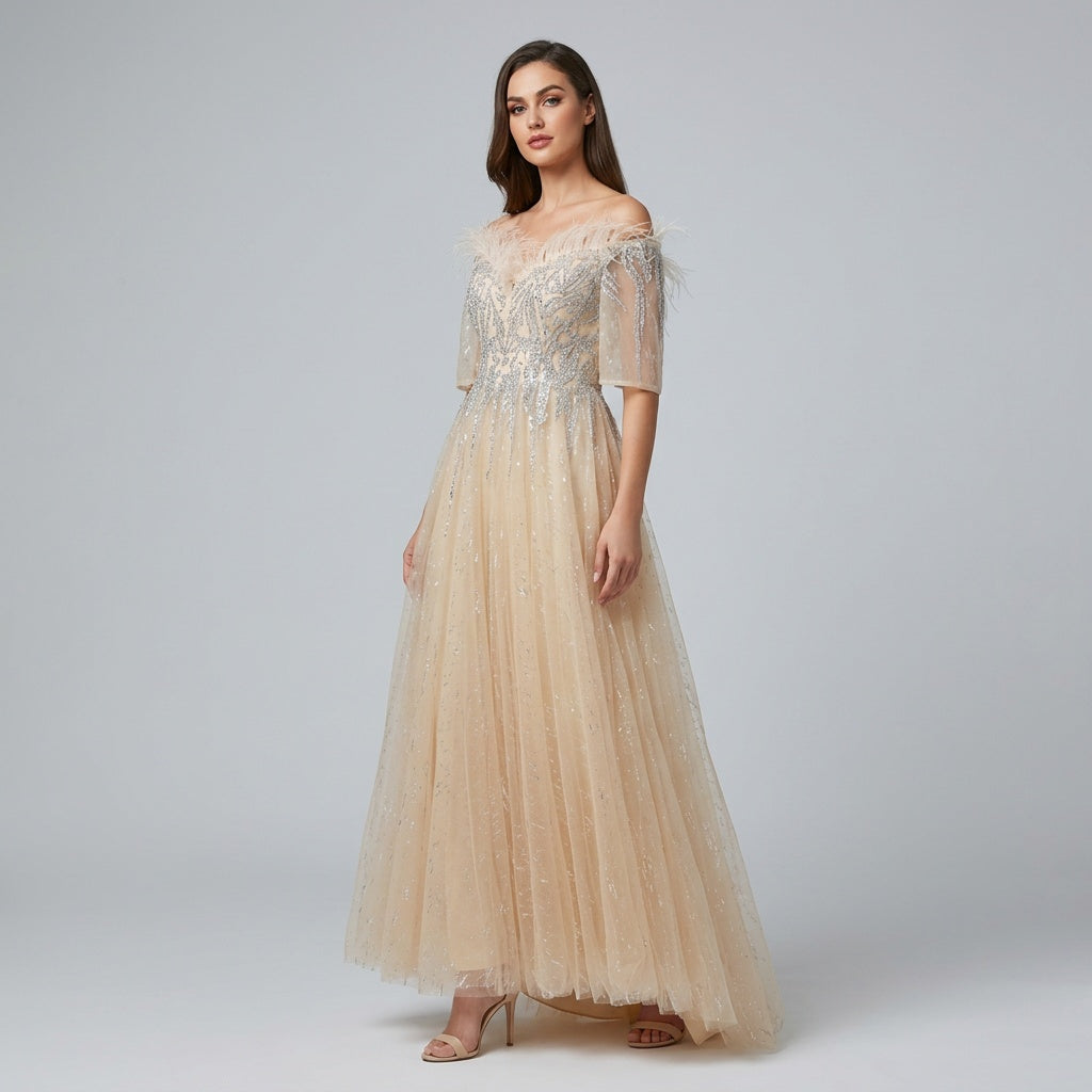 Aurora Feather Gown