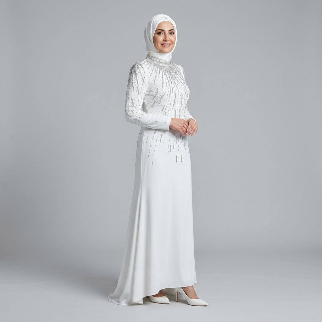 Celestial Pearl Embellished Gown