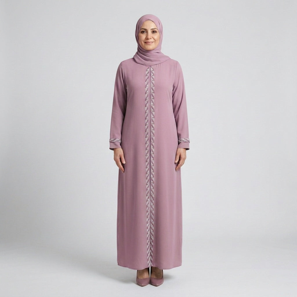 Embellished Trim Abaya
