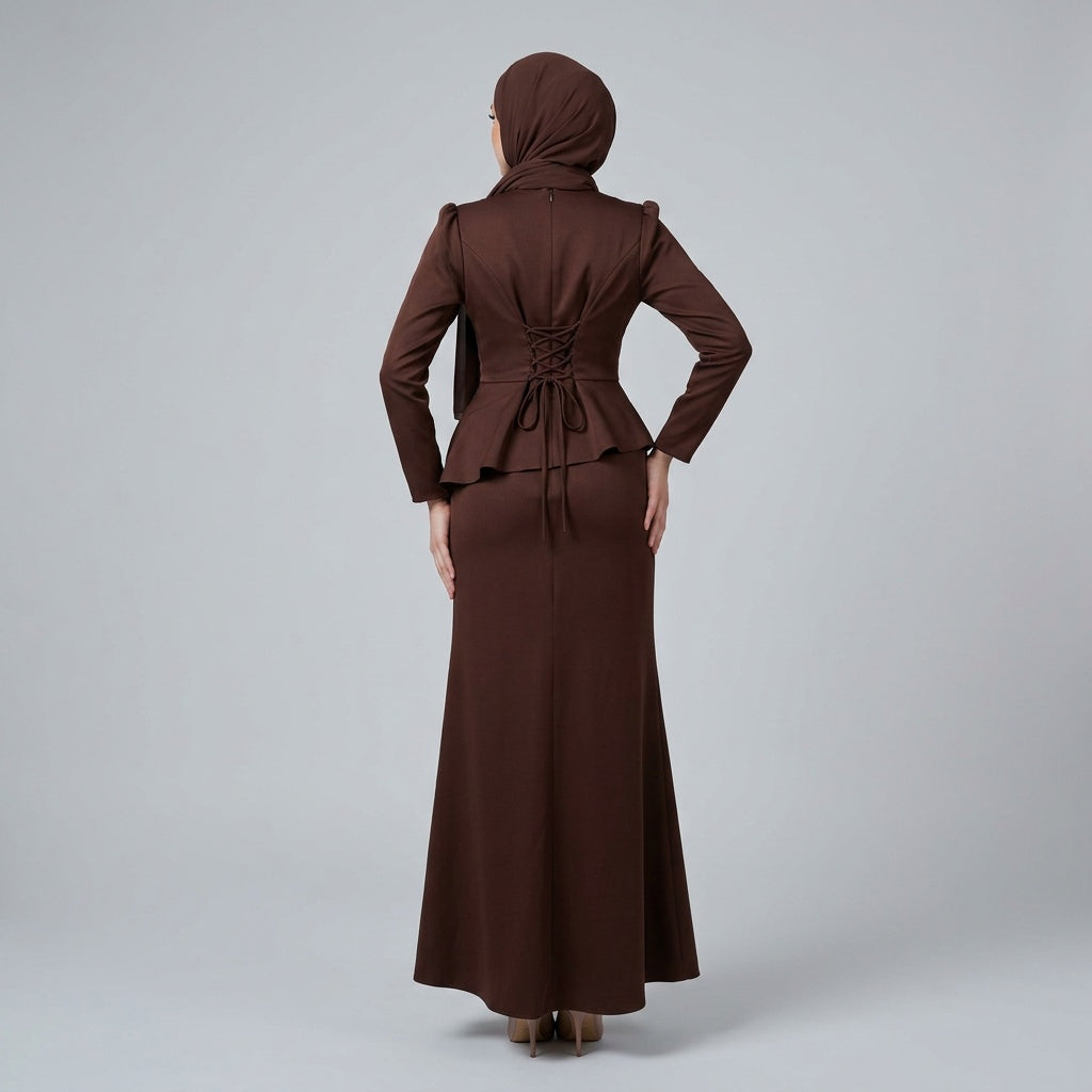 Embellished Peplum Evening Gown