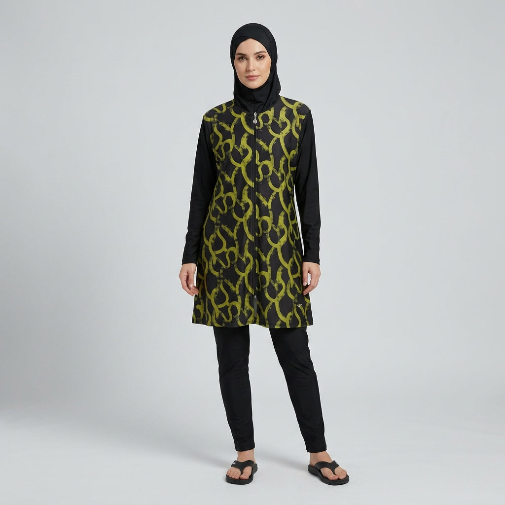 Azure Mosaic Modest Swimwear Set