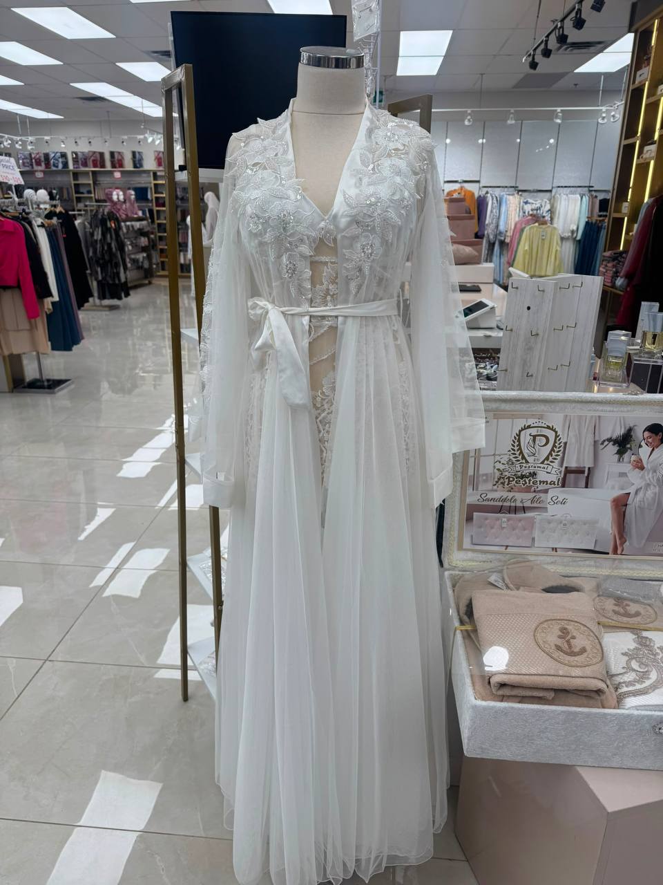 White Bloom Cape Gown