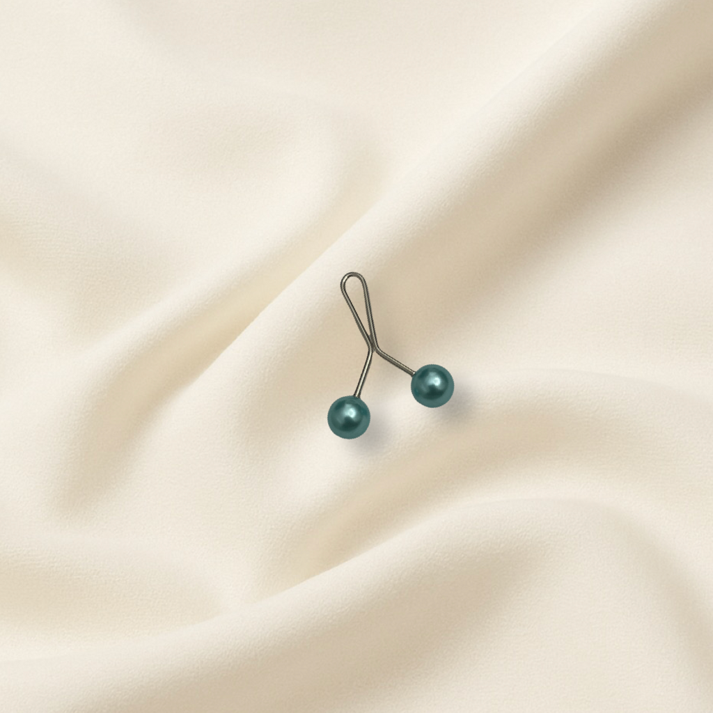 5 Pcs Headscarf Pearl Pins Clips U Shape,  Alloy, Pearl, no gemstone