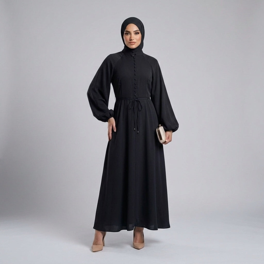 Button Detail Maxi Dress