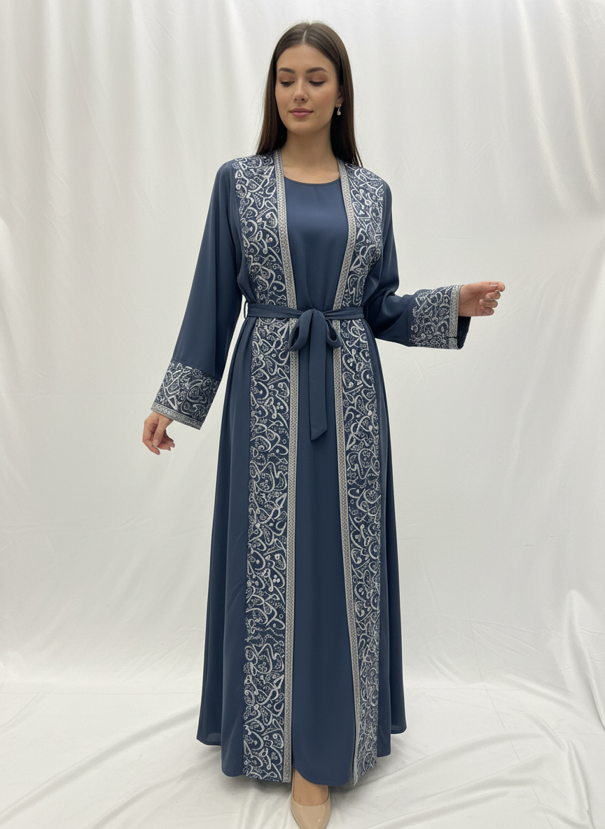 Arabic Letters Embroidered Abaya