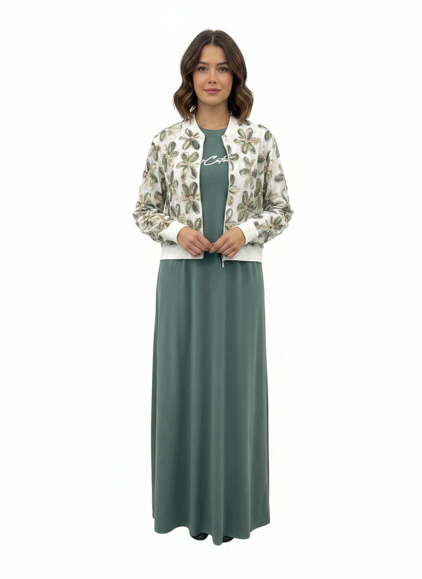 3D Floral Jacket Dress