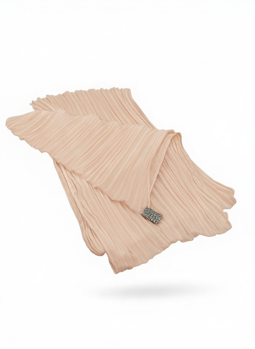 Peach Pleated Dress