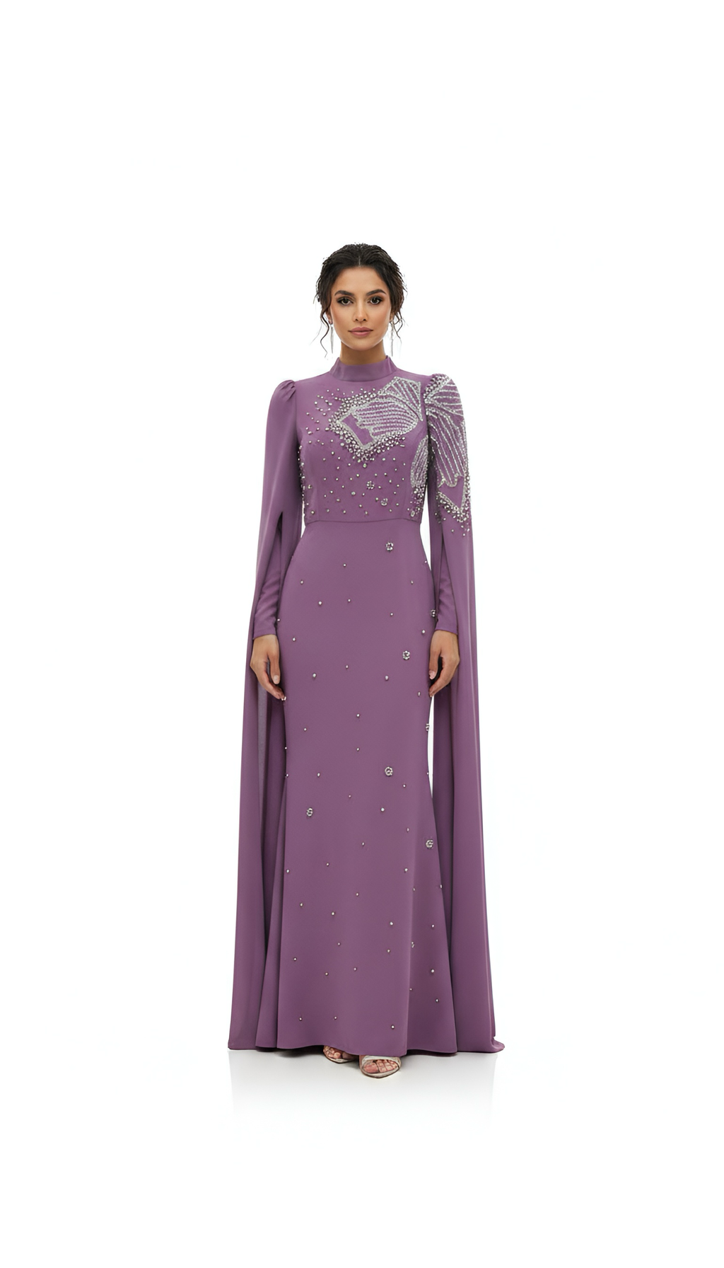 Amethyst Crystal Cape Gown