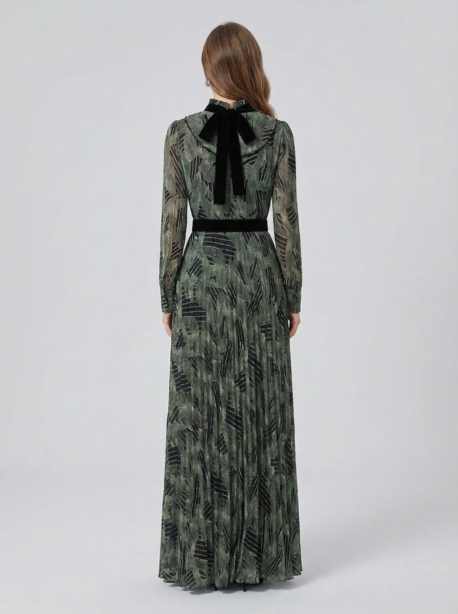 Printed Maxi With Velvet Details