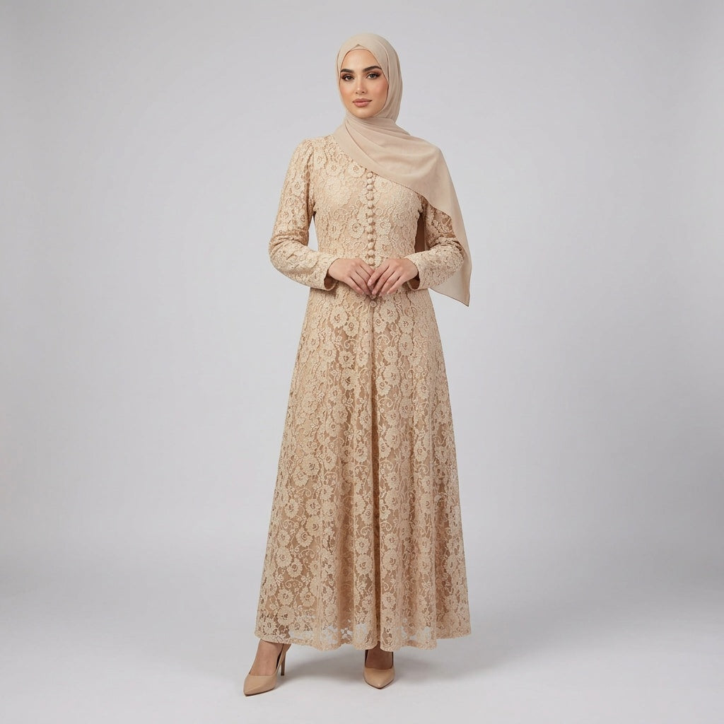 Elegant Lace A-Line Dress
