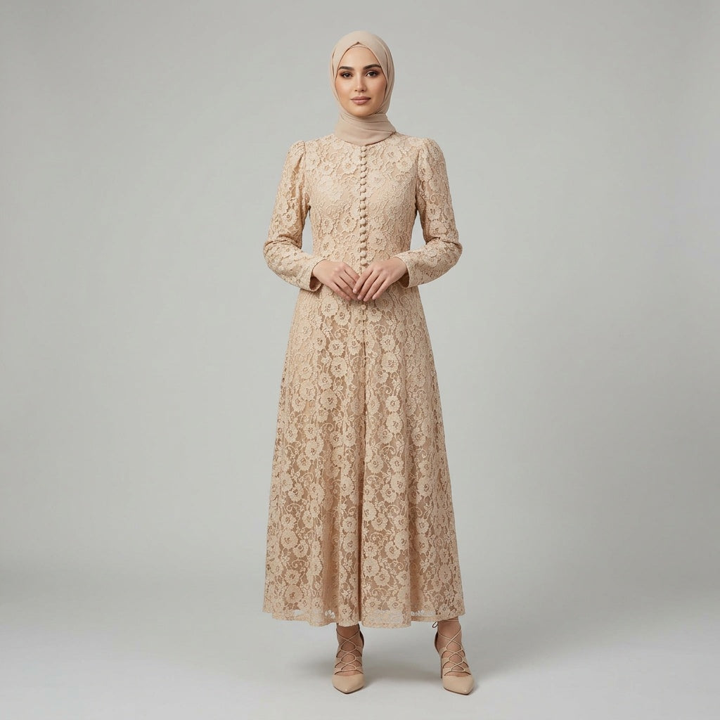 Elegant Lace A-Line Dress