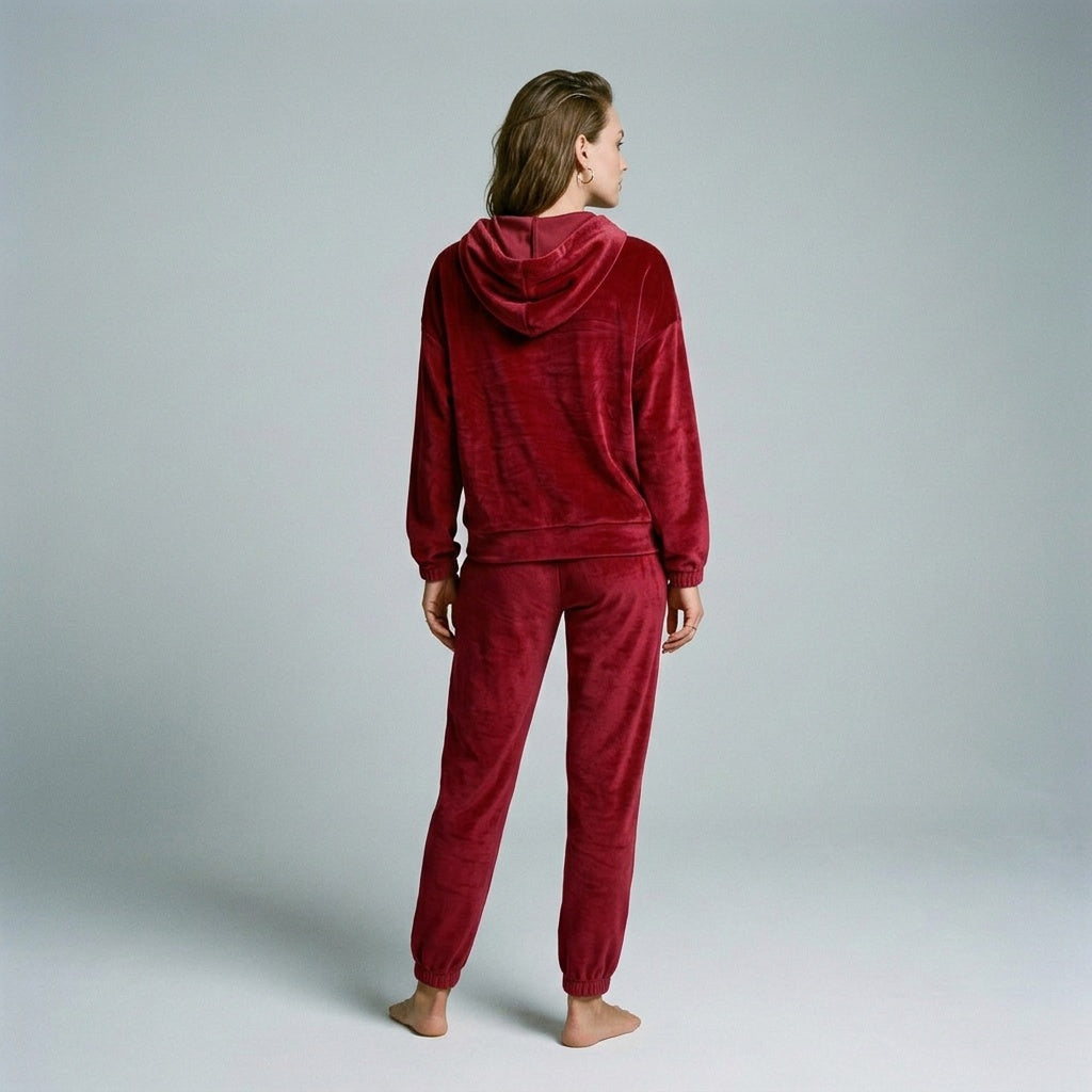 Cozy Velour Hoodie & Jogger Loungewear Set