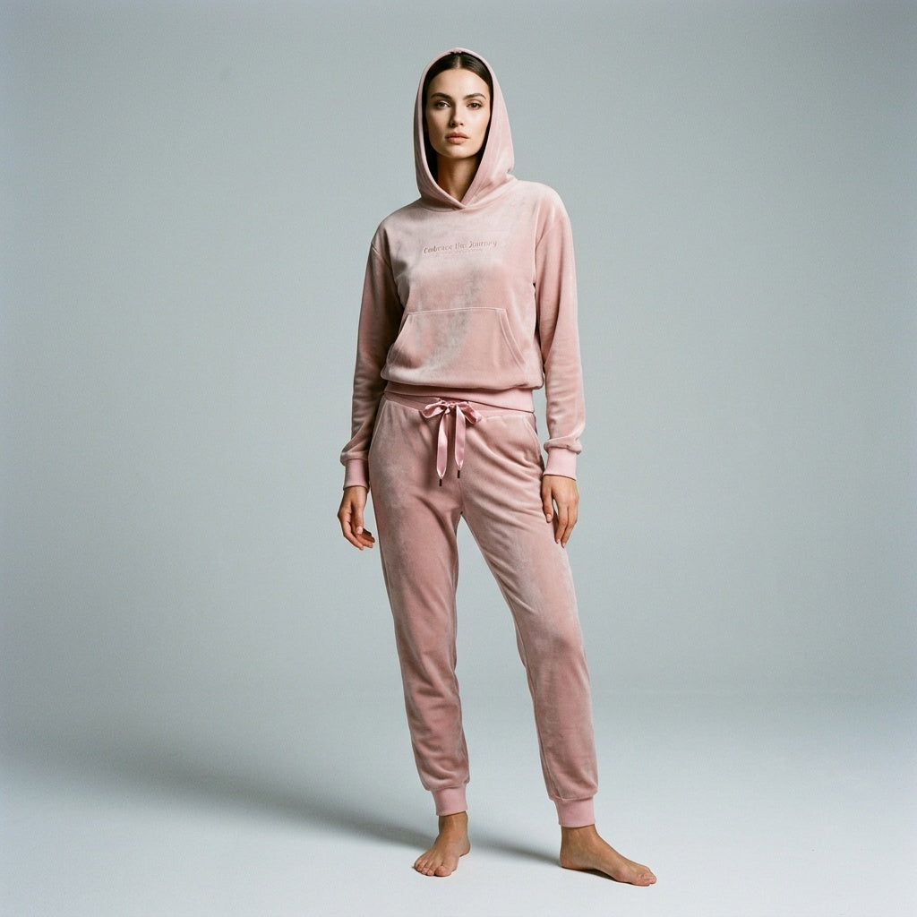 Cozy Velour Hoodie & Jogger Loungewear Set