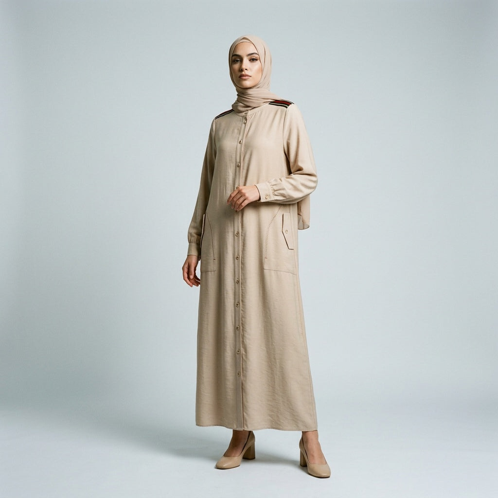 Minimalist Pleated Maxi Dress