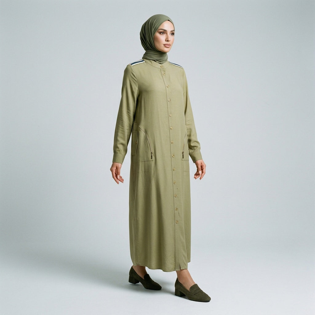 Minimalist Pleated Maxi Dress