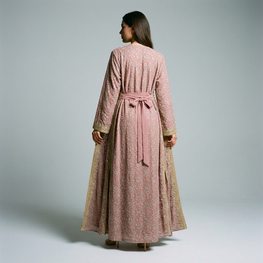 Midnight Grace Embroidered Moroccan Kaftan