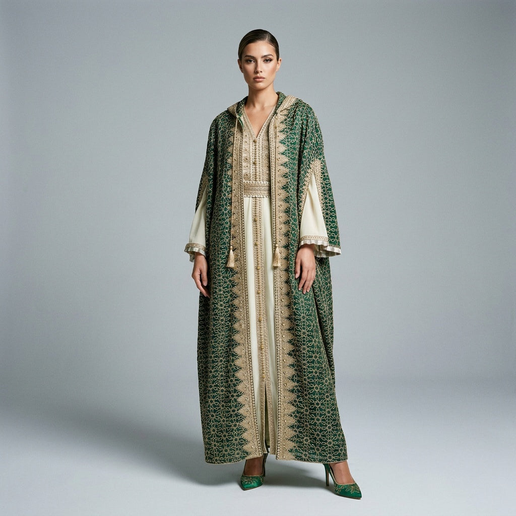 Royal Layered Embroidered Two picas  Kaftan