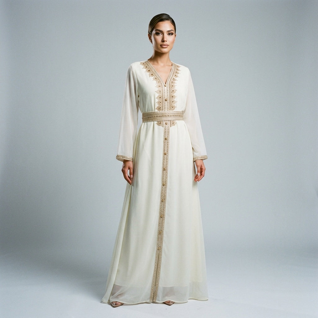 Royal Layered Embroidered Two picas  Kaftan