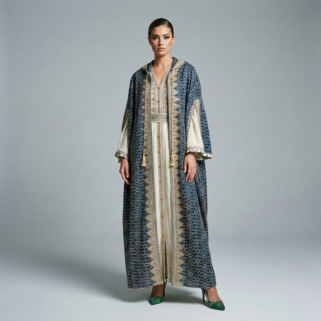 Royal Layered Embroidered Two picas  Kaftan