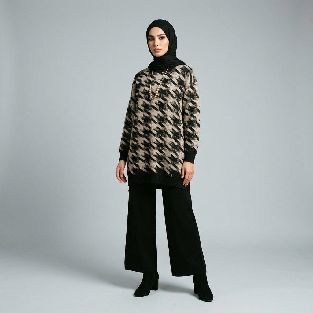 Geometric Knit Two-Piece Set