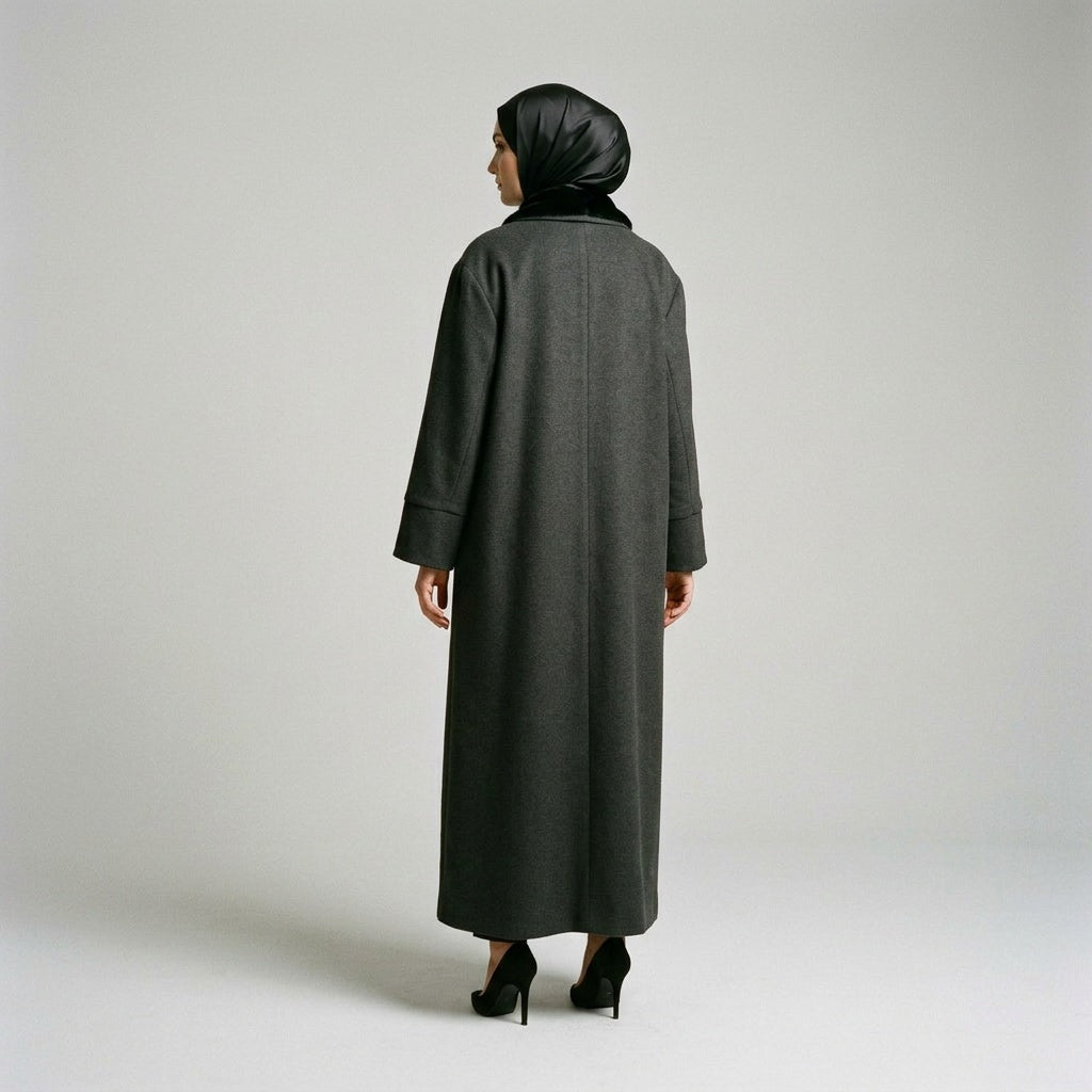Elegant Faux-Fur Collar Long Coat