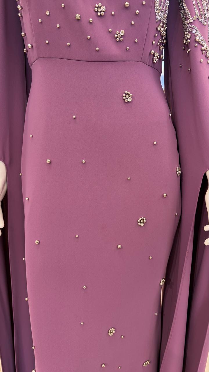 Amethyst Crystal Cape Gown