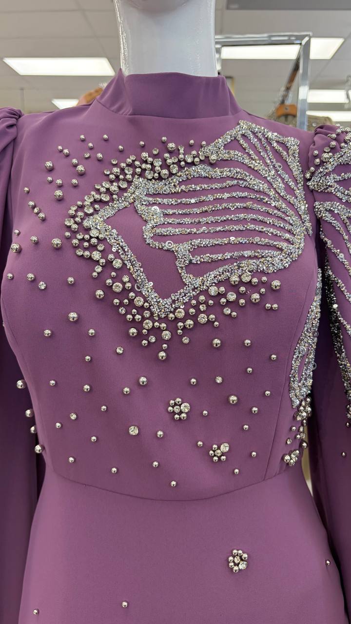 Amethyst Crystal Cape Gown