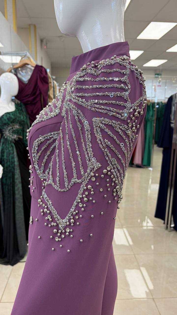 Amethyst Crystal Cape Gown